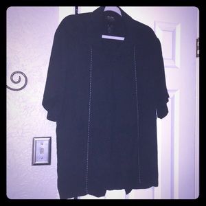 Axcess Black Short-Sleeve Dress Shirt with Subtle Stitch Detail
